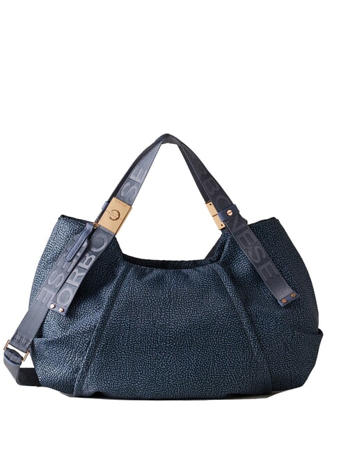 BORBONESE FOLD  Shoulder bag, with shoulder strap denim - Women’s Bags