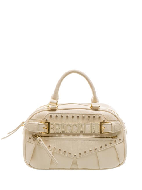 BRACCIALINI GISELLE Metallic logo trunk bag beige - Women’s Bags