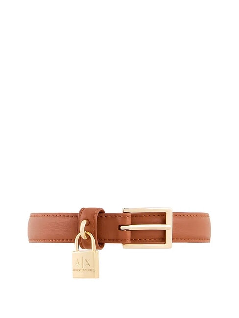 ARMANI EXCHANGE LOCK Belt with charm whiskey - Belts