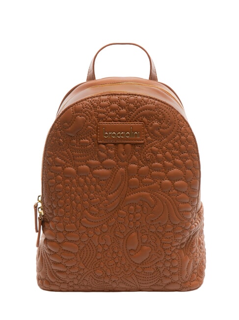 BRACCIALINI GINGER Quilted pattern backpack brown - Women’s Bags