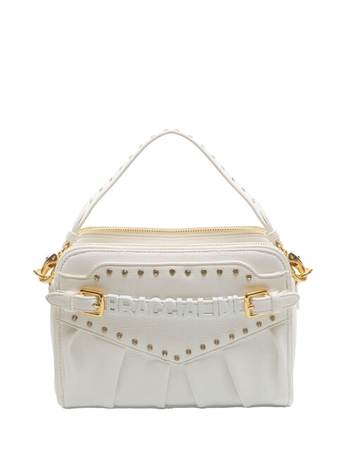 BRACCIALINI GISELLE Shoulder bag with logo and studs white - Women’s Bags