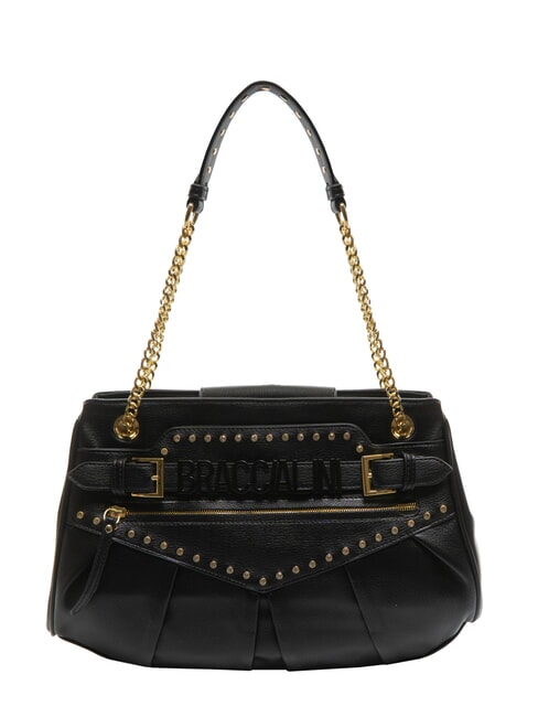 BRACCIALINI GISELLE Shoulder bag with metal logo black - Women’s Bags