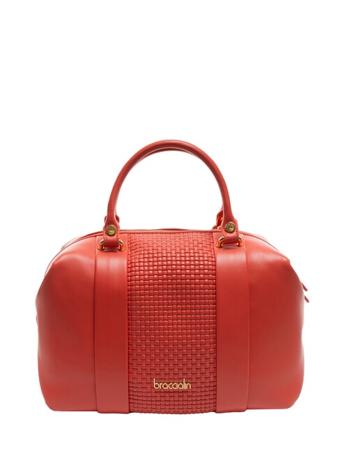BRACCIALINI NAOMI Leather woven trunk bag red - Women’s Bags