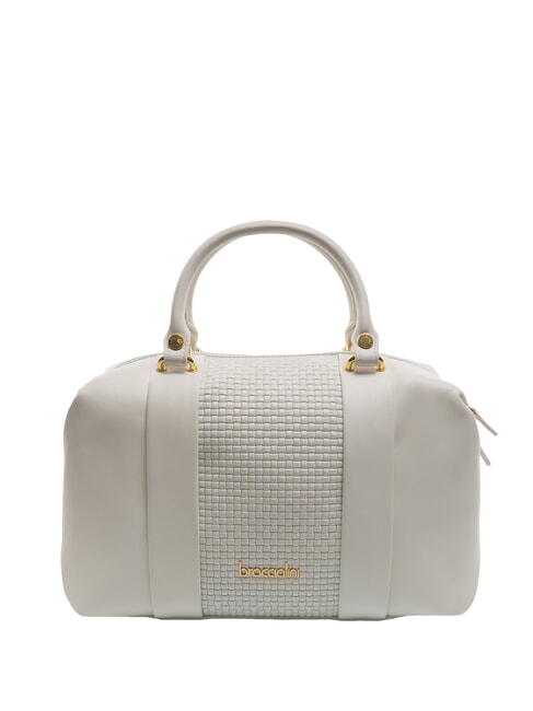 BRACCIALINI NAOMI Leather woven trunk bag white - Women’s Bags