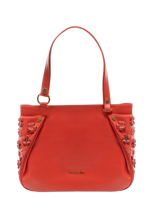BRACCIALINI SOFIA Leather shoulder bag with little flowers red - Women’s Bags