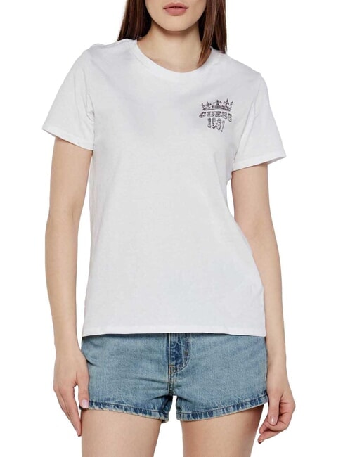 GUESS SS NATURESCAPE  Cotton T-Shirt purwhite - T-shirt