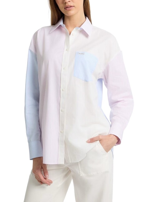 GUESS JEANS LS OVERSIVE POCKETS Loose striped shirt striped multi-colored - Shirts