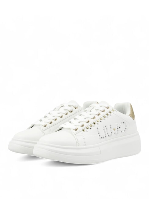 LIUJO BABOL 02 Platform sneakers with studs white / light gold - Women’s shoes