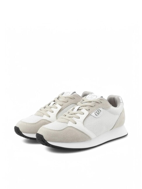 LIUJO VIBE 03 Leather and fabric running sneakers sand/white - Women’s shoes