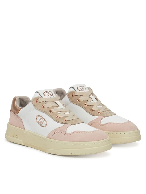 LIUJO ME 03 Snakers in leather and suede nude/whi/pea - Women’s shoes