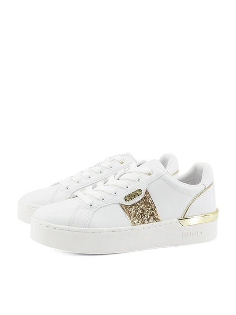 LIUJO SILVIA 906 Sneakers with glitter band glitter white/gold - Women’s shoes