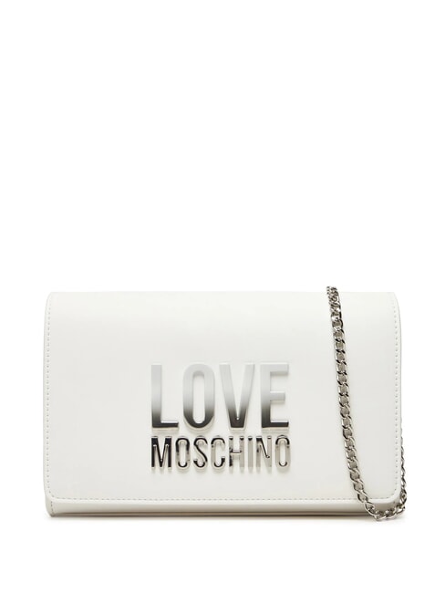 LOVE MOSCHINO CHAIN Lettering Shoulder bag White - Women’s Bags