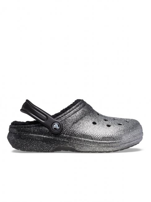 CROCS CLASSIC GLITTER LINED CLOG Padded sabot black/silver - Women’s shoes