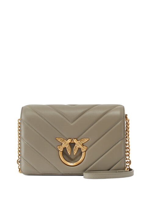 PINKO LOVE CLICK CLASSIC Quilted leather bag walnut-antique gold - Women’s Bags