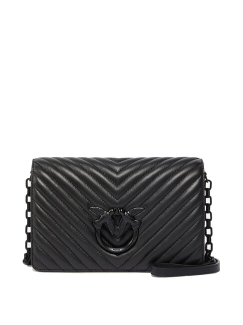 PINKO LOVE CLICK CLASSIC Quilted nappa shoulder bag black limousine block color - Women’s Bags