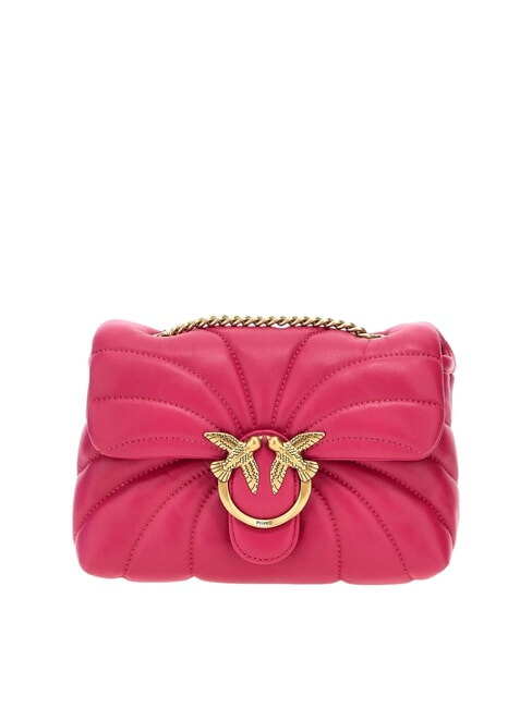 PINKO LOVE PUFF MINI Mini shoulder bag in nappa pink pinko-antique gold - Women’s Bags