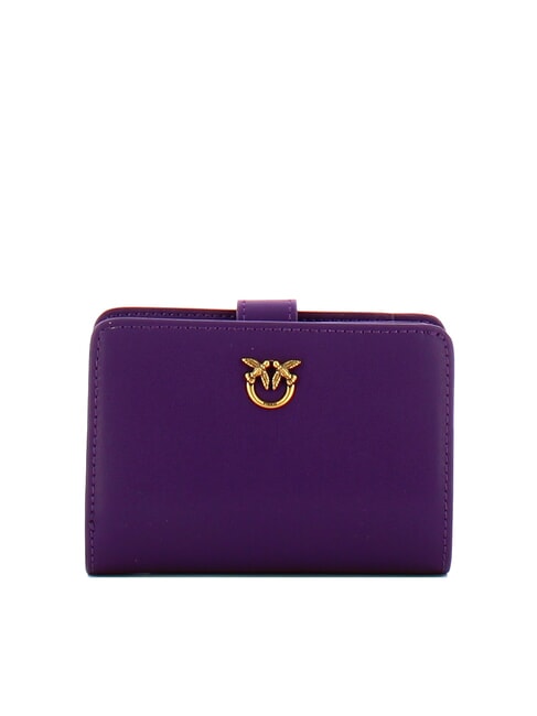 PINKO MULTI POCKETS  Leather wallet plum antique gold - Women’s Wallets