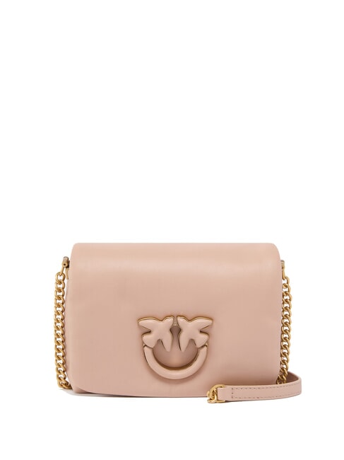 PINKO LOVE CLICK PUFF Mini leather shoulder bag block color powder - Women’s Bags