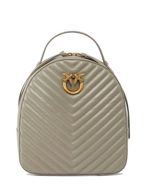 PINKO LOVE CLICK CLASSIC Quilted leather backpack walnut-antique gold - Women’s Bags