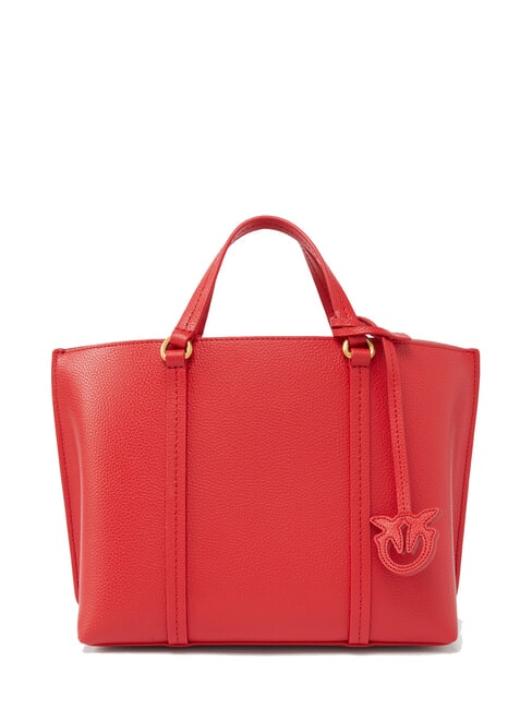 PINKO CARRIE Tumbled leather shopper bag red-antique gold - Women’s Bags