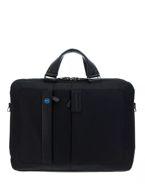 PIQUADRO briefcase P16, 15.6” PC - iPad 10.5” case CHEVRON / BLACK - Work Briefcases
