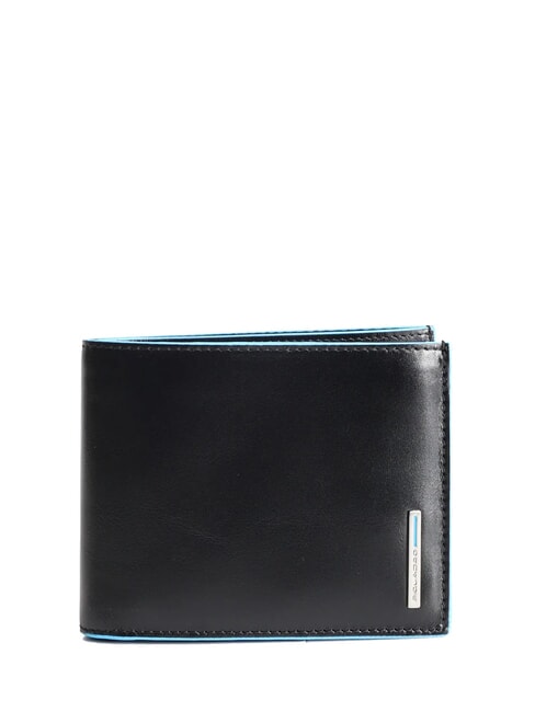 PIQUADRO BLUE SQUARE  Leather wallet, with flap Black - Men’s Wallets