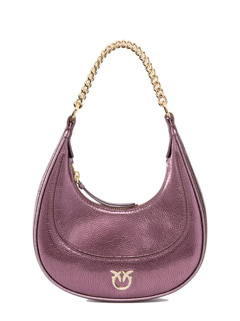 PINKO BRIOCHE Metallic Leather Shoulder Bag metallic brown-gold - Women’s Bags