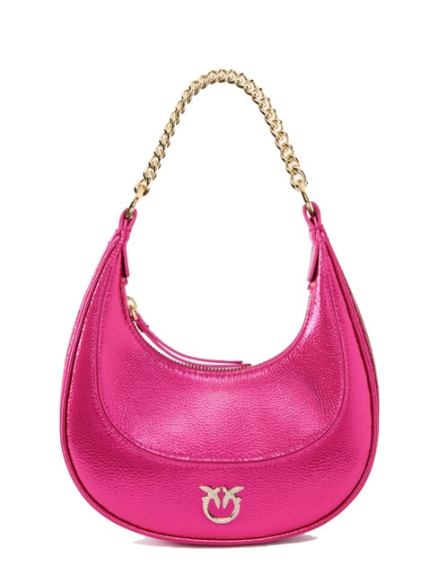 PINKO BRIOCHE Metallic Leather Shoulder Bag metallic fuchsia-gold - Women’s Bags