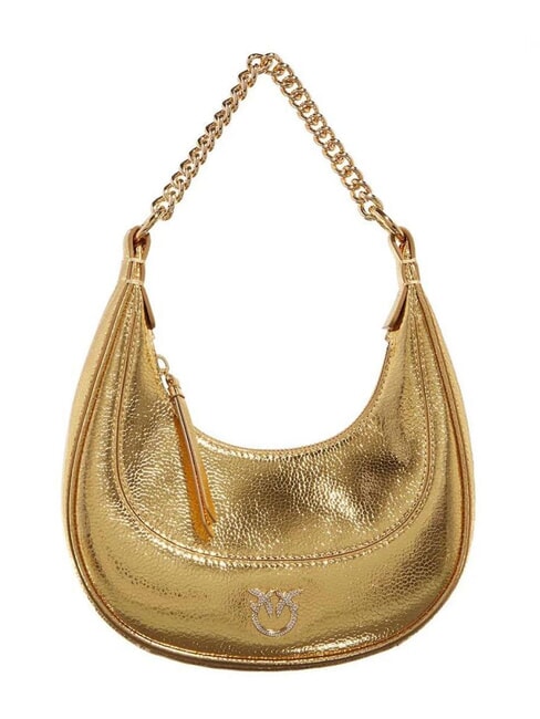 PINKO BRIOCHE Metallic Leather Shoulder Bag gold-gold - Women’s Bags