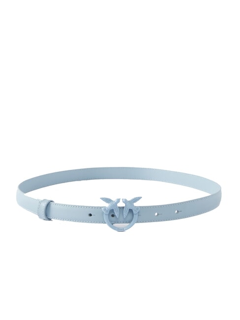 PINKO LOVE BERRY Color block leather belt light blue block color - Belts