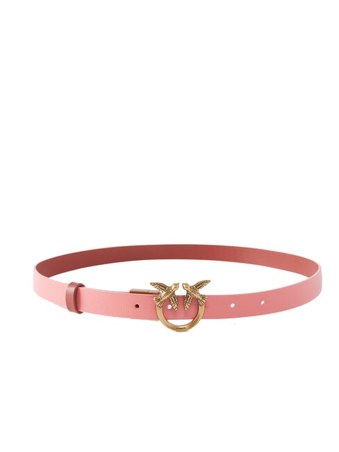 PINKO LOVE BERRY Double-face leather thin belt pink/red-antique gold - Belts
