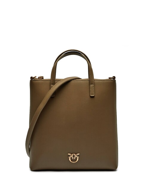 PINKO MINI Leather shopping bag plantation-antique gold - Women’s Bags
