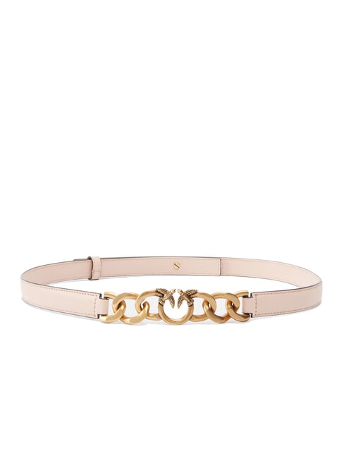PINKO LOVE MINI Thin leather belt powder/black-antique gold - Belts