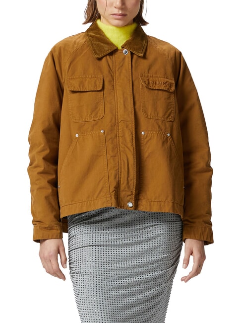 PINKO CANNONE Caban jacket with velvet collar bronze - Women's Jackets