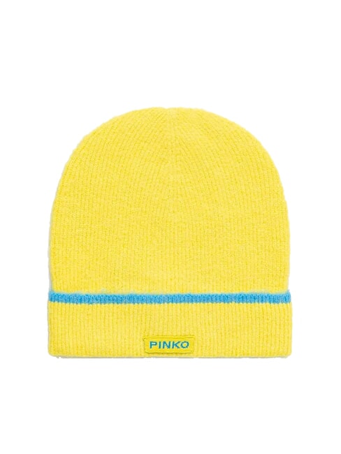 PINKO SERRADE Beanie hat with cuff yellow/blue - Hats