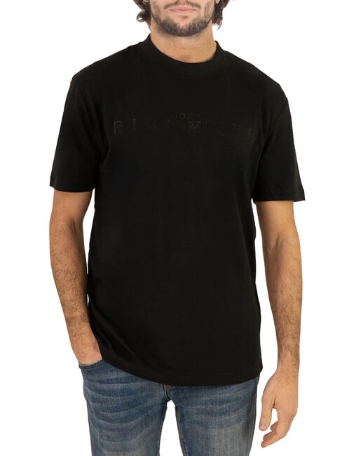JOHN RICHMOND SOULOKU T-shirt with embossed logo black - T-shirt
