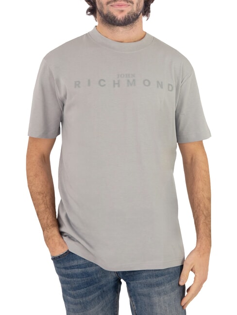 JOHN RICHMOND SOULOKU T-shirt with embossed logo grey medium - T-shirt