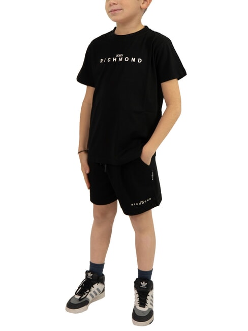 JOHN RICHMOND NORMI T-shirt and Bermuda shorts set black - Children's tracksuits