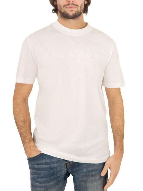 JOHN RICHMOND SOULOKU T-shirt with embossed logo white - T-shirt