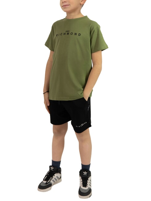 JOHN RICHMOND NORMI T-shirt and Bermuda shorts set green mil. - Children's tracksuits