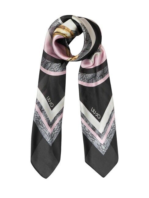 LIUJO PITONE MANHATTAN Scarf with all-over print BLACK - Scarves