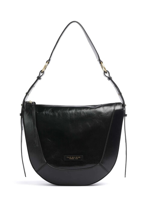 THE BRIDGE FEDORA Leather shoulder bag Black Gold - Women’s Bags