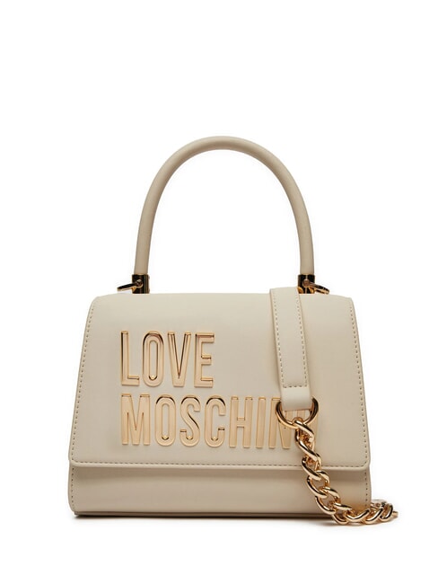 LOVE MOSCHINO LETTERING Mini Handbag, with shoulder strap ivory - Women’s Bags