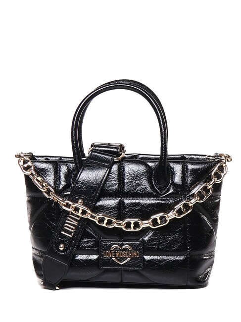 LOVE MOSCHINO GEOMETRIC QUILTED Handbag, with shoulder strap Black - Women’s Bags