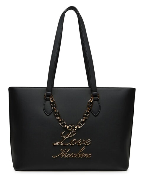 LOVE MOSCHINO LOVELY CHAIN  Shopping Bag Black - Women’s Bags