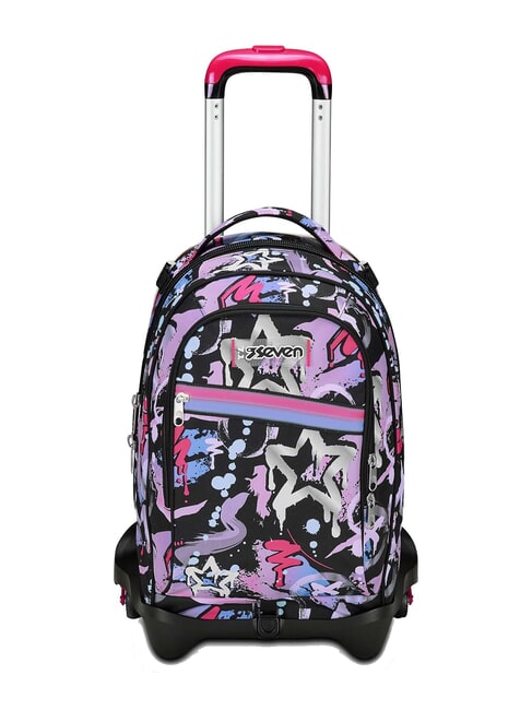 SEVEN JACK + MARK ON GIRL Detachable trolley backpack, 3 wheels Black - Backpack trolleys