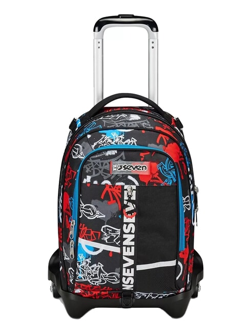 SEVEN JACK + HALF STREET Detachable trolley backpack, 3 wheels Black - Backpack trolleys