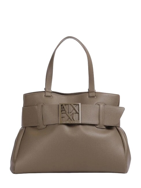 ARMANI EXCHANGE SUSIE SOFT Shoulder bag with buckle dark taupe - Women’s Bags