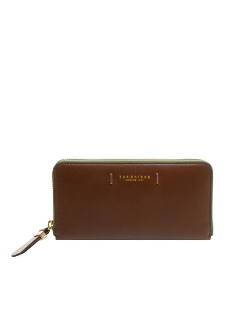 THE BRIDGE CHIARA Large zip around leather wallet BROWN - Women’s Wallets