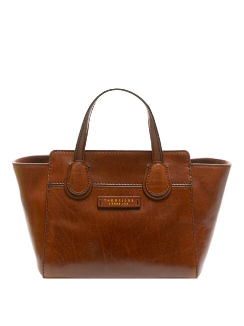 THE BRIDGE ELETTRA Leather handbag with shoulder strap BROWN - Women’s Bags
